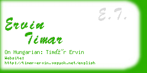 ervin timar business card